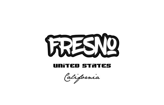 United States fresno california city graffitti font typography design
