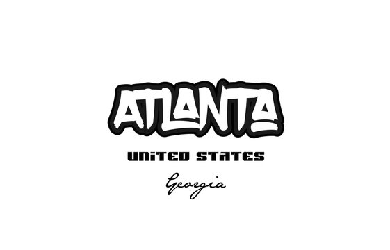 United States atlanta georgia city graffitti font typography design