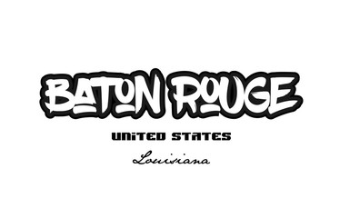 United States baton rouge louisiana city graffitti font typography design