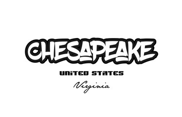 United States chesapeake virginia city graffitti font typography design