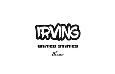 United States irving texas city graffitti font typography design