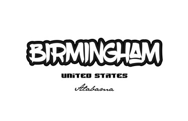 United States birmingham alabama city graffitti font typography design
