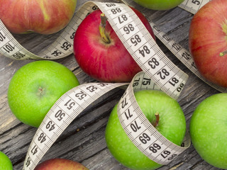 Diet concept with healthy apples