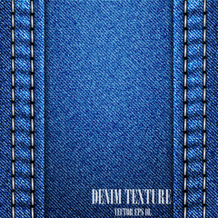 Blue Denim Texture Background, Vector EPS 10.