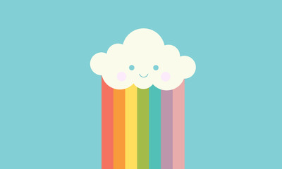 Proud rainbow cloud. Picture of a happy cloud with rainbow. Love is love. It doesn't matter anything else. Celebrate your love unconditionally. 
