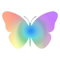 Pastel rainbow butterfly. Pattern of cute rainbow butterfly in pastel colors.