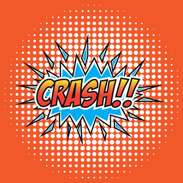 Pop art comic speech bubbles with 'crash' text. vector illustration
