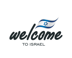 Welcome to Israel flag sign logo icon