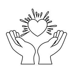 hands human protection with heart