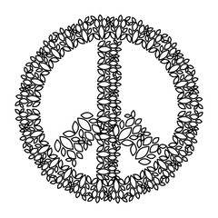 peace symbol with leafs