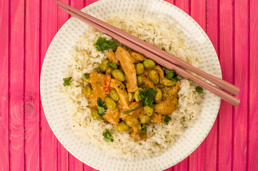 Red Thai Chicken Curry With Jasmine Rice