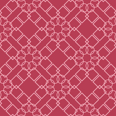Red geometric print. Seamless pattern for web, textile and wallpapers