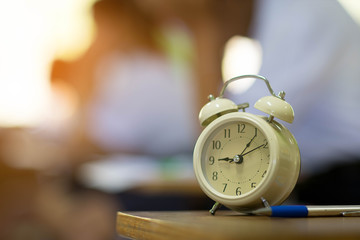 The clock is used to see the time students take exam in the classroom.