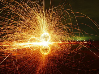 Man shoot power fire ball