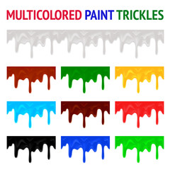 Multicolored paint trickles