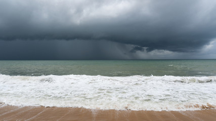 Storm clouds over sea in phuket thailand.