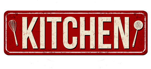 Fototapeta premium Kitchen vintage rusty metal sign