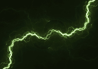 Green lightning, plasma electrical background
