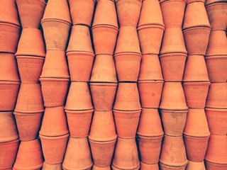 Wall made from flower pot