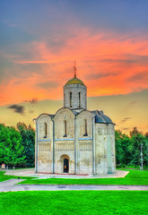 Saint Demetrius Cathedral in Vladimir. Built in the 12th century, it is a UNESCO world heritage site in Russia