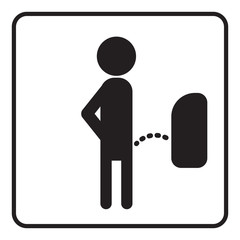 Men toilet simple sign vector isolated