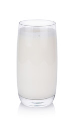 Glass of milk isolated on white background