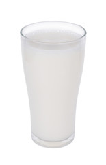 Glass of milk isolated on white background