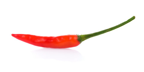 Pile of red paprika isolated on white background