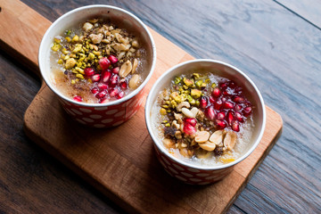 Turkish Traditional Dessert Ashure (Noah's Pudding)