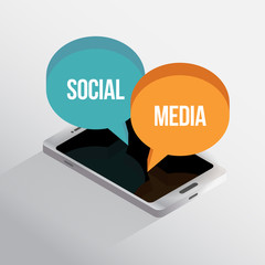 Isometric Phone Social Media