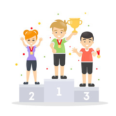 Obraz premium Winners at podium.