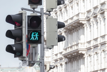 Gay friendly traffic light in Vienna, Austria