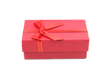 Red Gift Box Isolated on White Background
