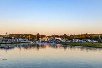 village of Essex in New England in sunrise