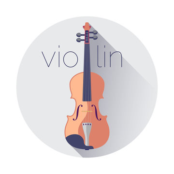 Violin flat vector illustration