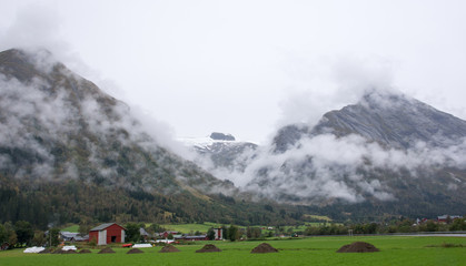 Misty mountai landscape