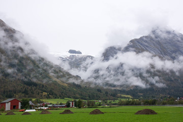 Misty mountai landscape