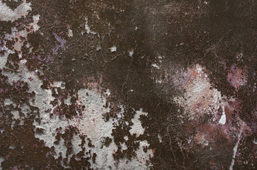 Old wall with cracked paint, black