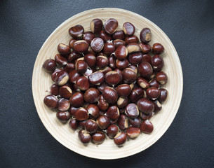 Assiette de marrons et chataîgnes