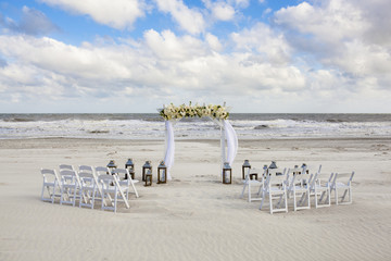 Wedding venue set up for small beach wedding © Wollwerth Imagery