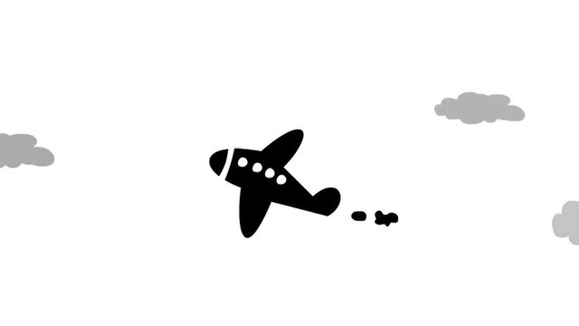 Flying plane (cartoon animation, seamless loop)