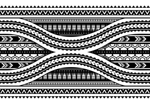 Naklejki Maori style armband horizontal ornament. Seamless