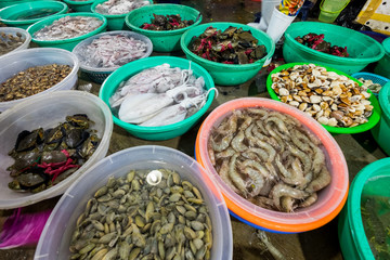 View of the seafood market in Can Gio, Vietnam. Can Gio is a small and peaceful  town near Ho Chi Minh city, located in South of Vietnam, Can Gio is famous for its landscape view and seafood