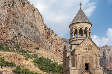 Fototapeta na wymiar Monastery complex Noravank, the Church of the Holy Virgin (Surb Astvatsatsin).