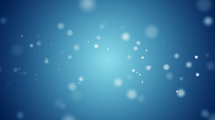 Flickering Particles, random motion of particles in blue color, 3d illustration