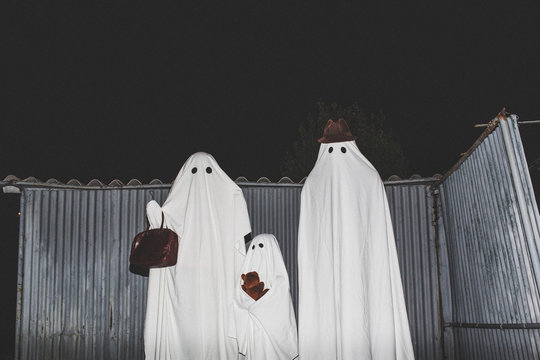 Family ghosts ready to go out at night