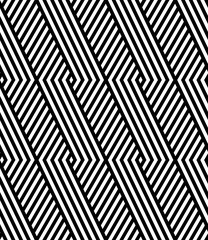 Vector seamless pattern. Modern stylish texture. Monochrome geometric pattern with rhombuses against the background of oblique bands