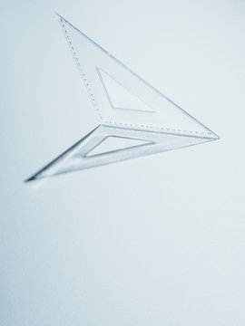 Square ruler on silver