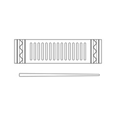Isolated black outline decorative ornate reco-reco on white background. Line brazilian musical instrument for bateria of capoeira.