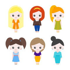 Set of cute girl